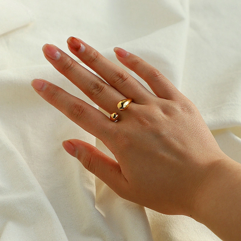 Stainless Steel Ring Ladies Adjustable Open Ring Jewelry