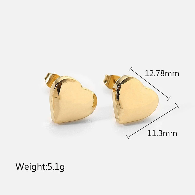 Wholesale Simple Titanium Steel Stud Earrings Heart Earring