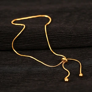 Basic Snake Chain Adjustable Anklet Bracelet Stainless Steel