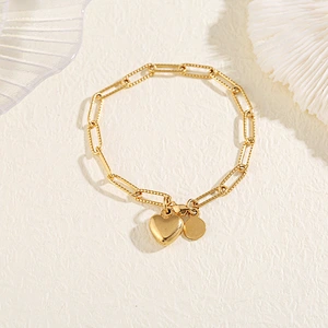 Heart Charm Chain Bracelet For Women Steel Customize