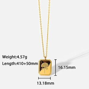 New 18k Gold Plated Engraved Necklace Flower Pendant Necklace