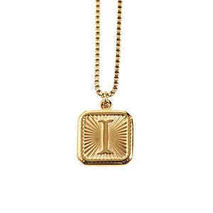Gold Stainless Steel 26 Letter Charm Necklace Series