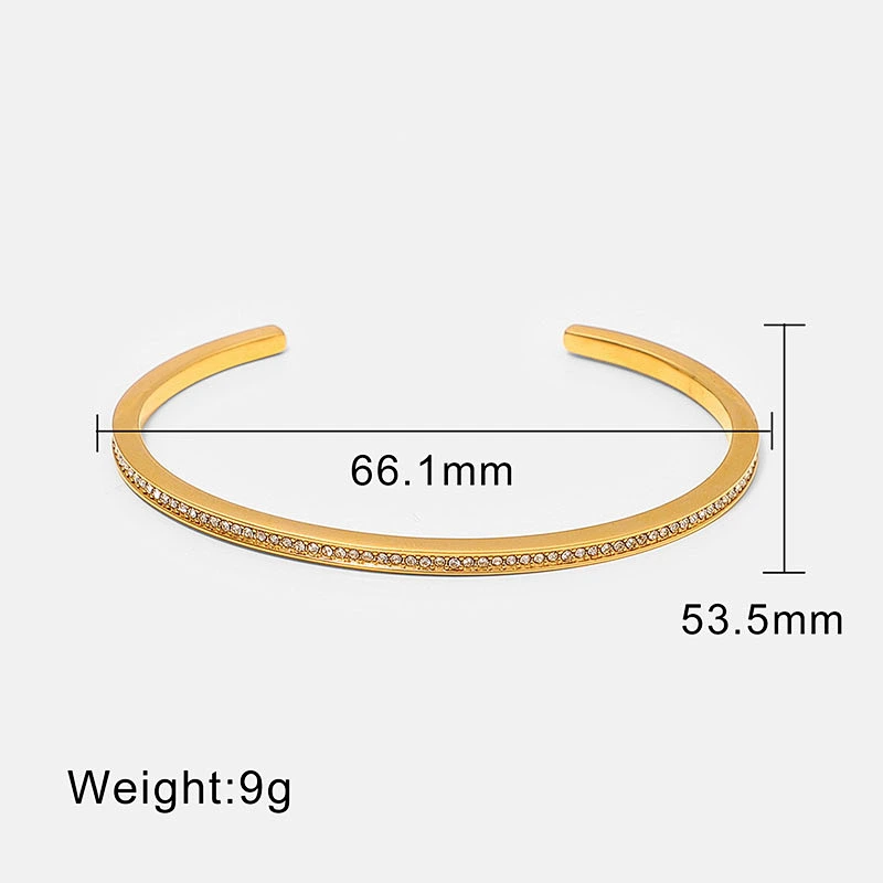 Simple Zircon Bracelet Stainless Steel Open Bracelet