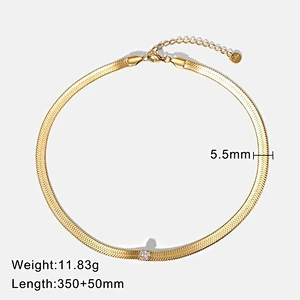 Simple Stainless Steel Jewelry Rectangular Color Necklace