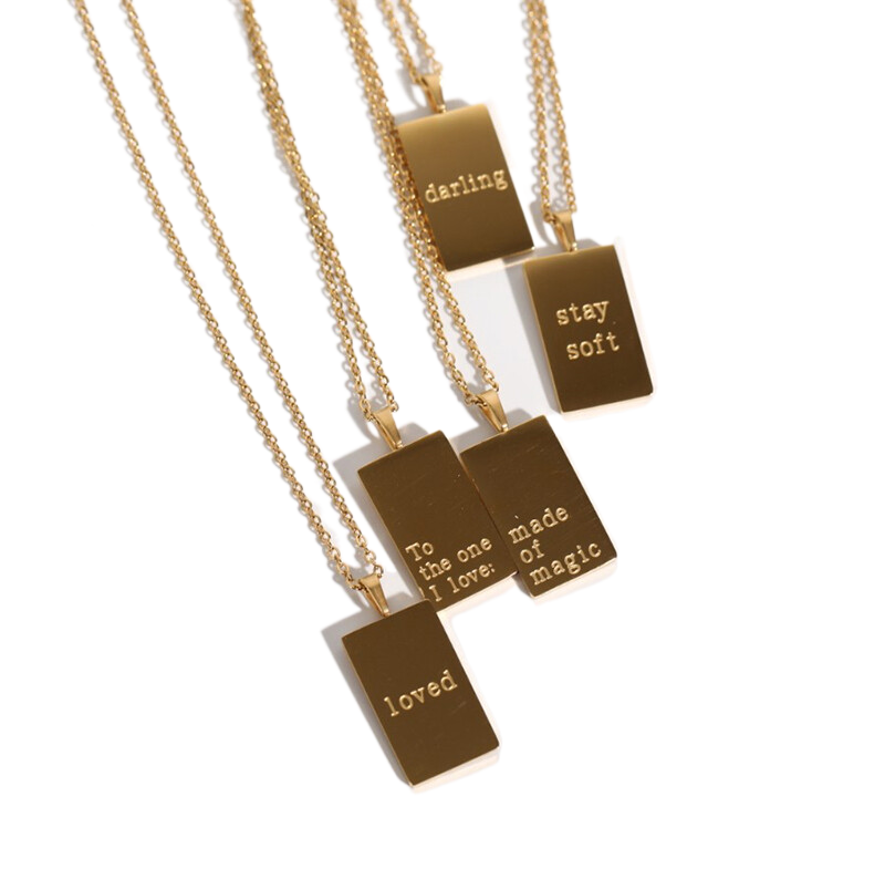 18K Gold Plated Letters Of Words Pendant Necklace