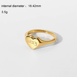 Couple Ring 18K Gold Plated Ring Letter Engraved Ring Set