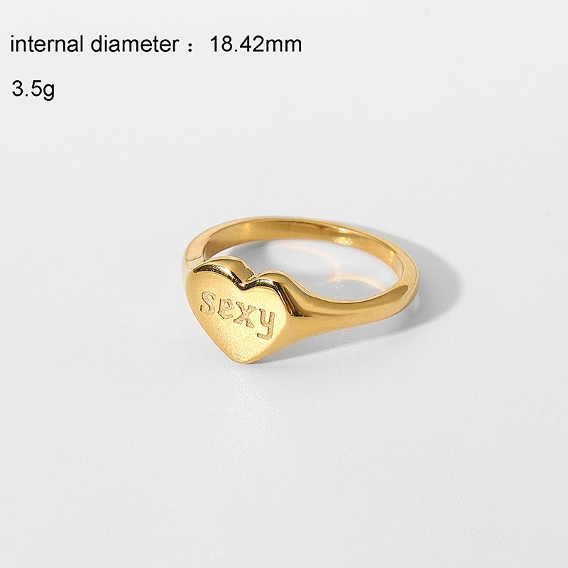 Couple Ring 18K Gold Plated Ring Letter Engraved Ring Set