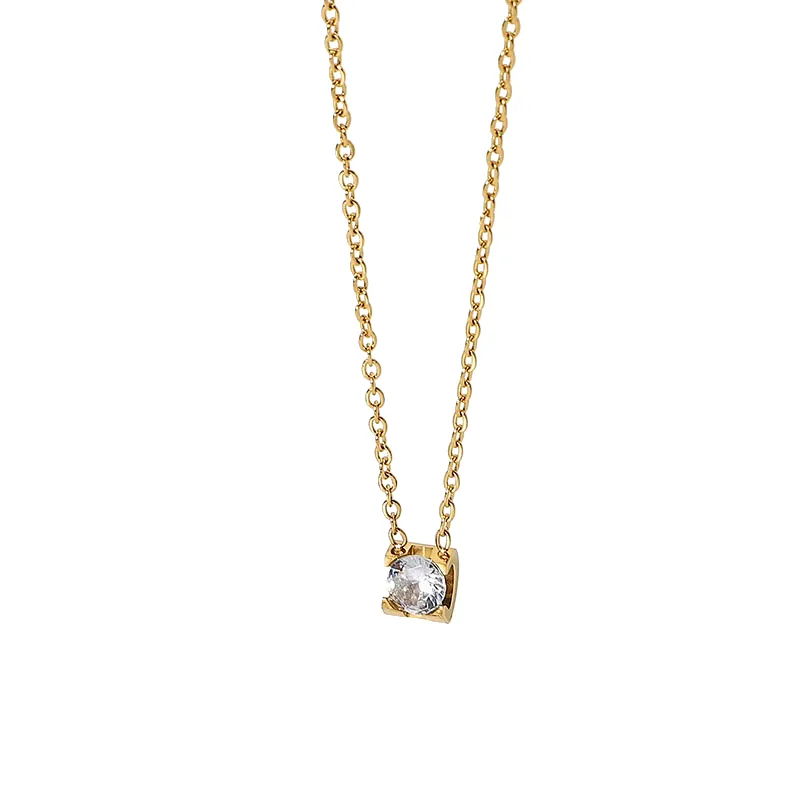 Simple Cz Diamond Small Pendant Women Necklace Custom