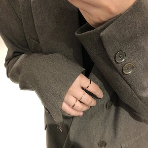 Three-Piece Set Of Geometric Rings Set For Women