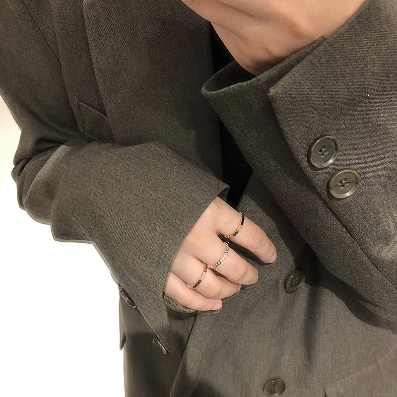 Three-Piece Set Of Geometric Rings Set For Women