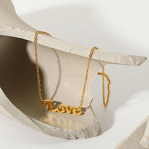 Simple Love Letter Drop Women Choker Necklace Custom