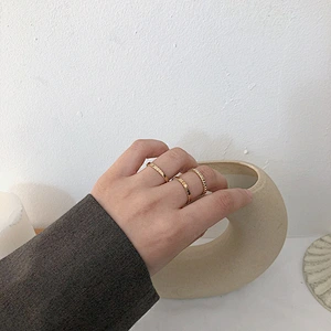 Three-Piece Set Of Geometric Rings Set For Women