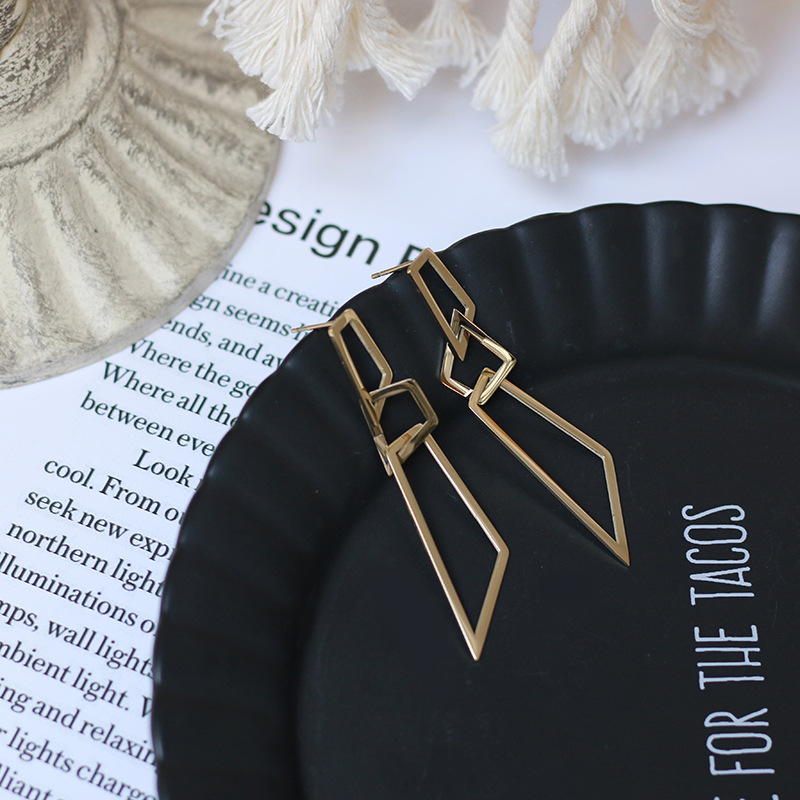 Long Irregularly Shaped Geometric Drop Earrings Wholesale