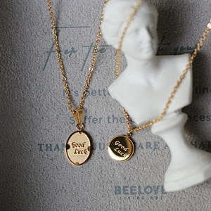 Letter Good Luck Charm Chain Necklace For Women