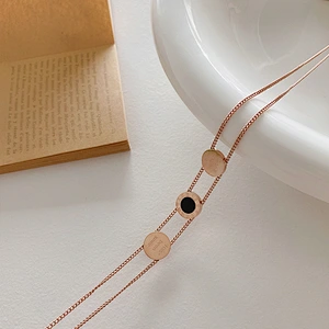 Double Layer Rose Gold Plated Choker Necklace Accessories