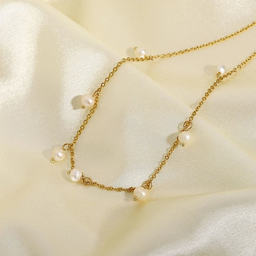 Gold Plated Freshwater Pearl Necklace Customize