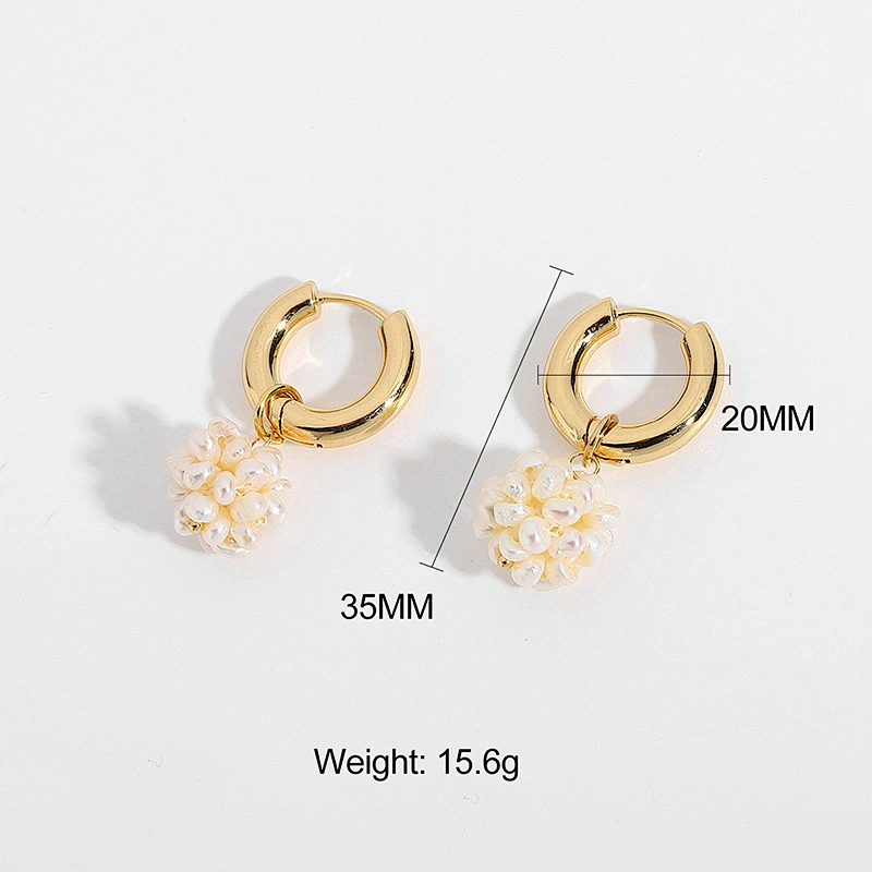Small Pearls Strung Earring Fashion Small Hoop Earrings