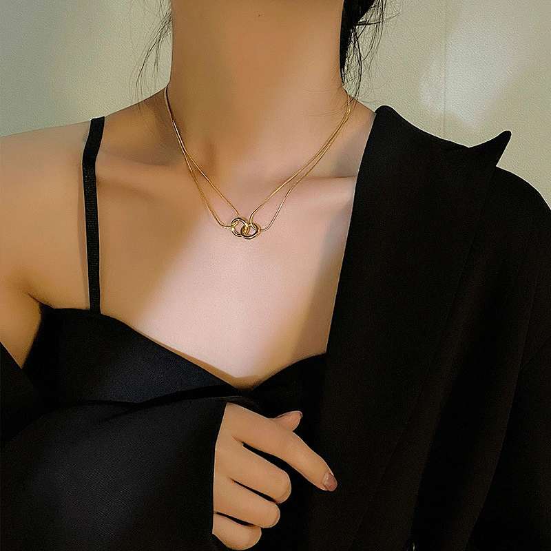 Pvd Plated Double Link Snake Chain Necklace Customized