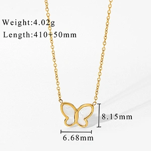 Fashion Butterfly Pendant Necklace Titanium Steel Jewelry