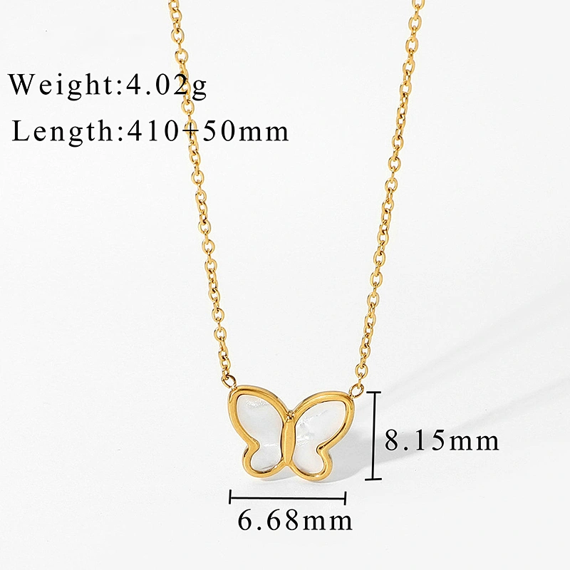 Fashion Butterfly Pendant Necklace Titanium Steel Jewelry