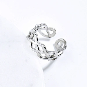 Classical Twisted Stainless Steel Rings For Women