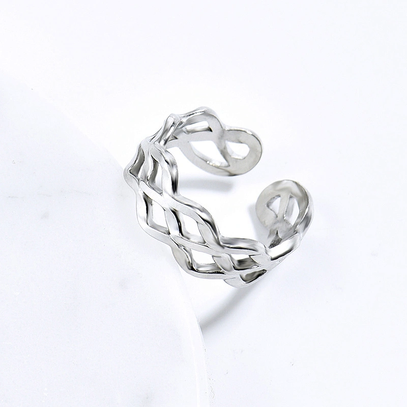 Classical Twisted Stainless Steel Rings For Women