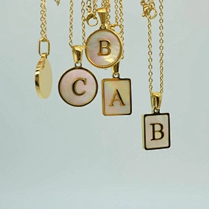 Letter And Natural Shell Necklace Customize