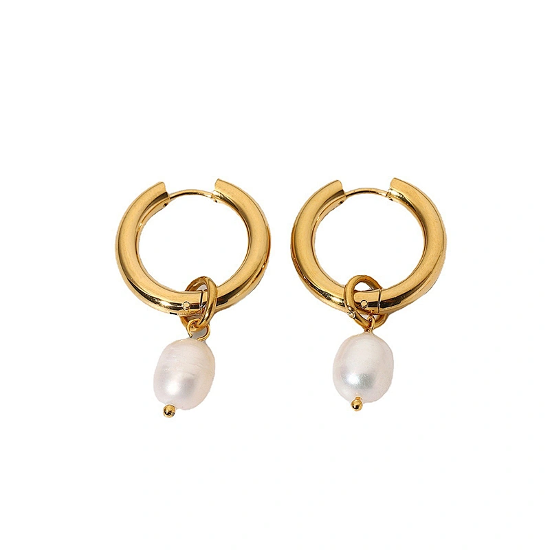 Freshwater Pearls Drop Earrings Gold Plated Earrings for Girl