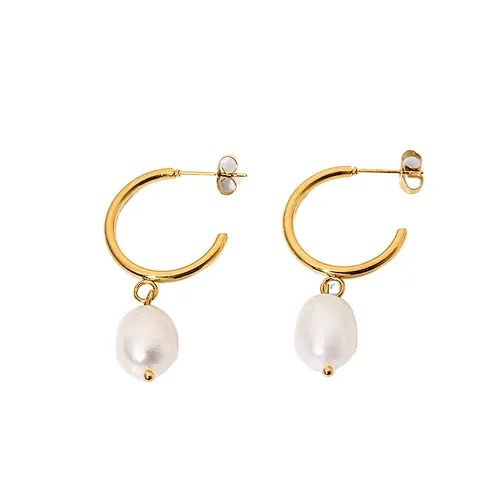 Retro Freshwater Pearls Earrings C Shape Earrings Women