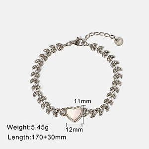 14k Gold Plated Shell Heart Shaped Girls Bracelet