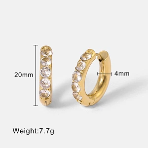 Women Round Crystal Steel Post Earrings Customize