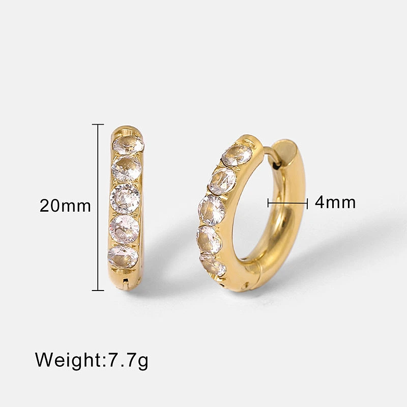 Women Round Crystal Steel Post Earrings Customize