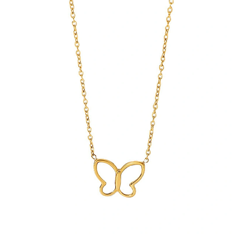 Fashion Butterfly Pendant Necklace Titanium Steel Jewelry