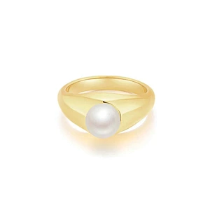 Stainless Steel Ring Fashion Freshwater Pearls Ring