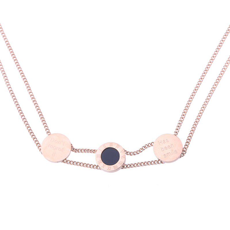 Double Layer Rose Gold Plated Choker Necklace Accessories