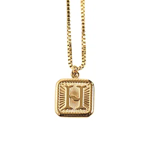 Gold Stainless Steel 26 Letter Charm Necklace Series