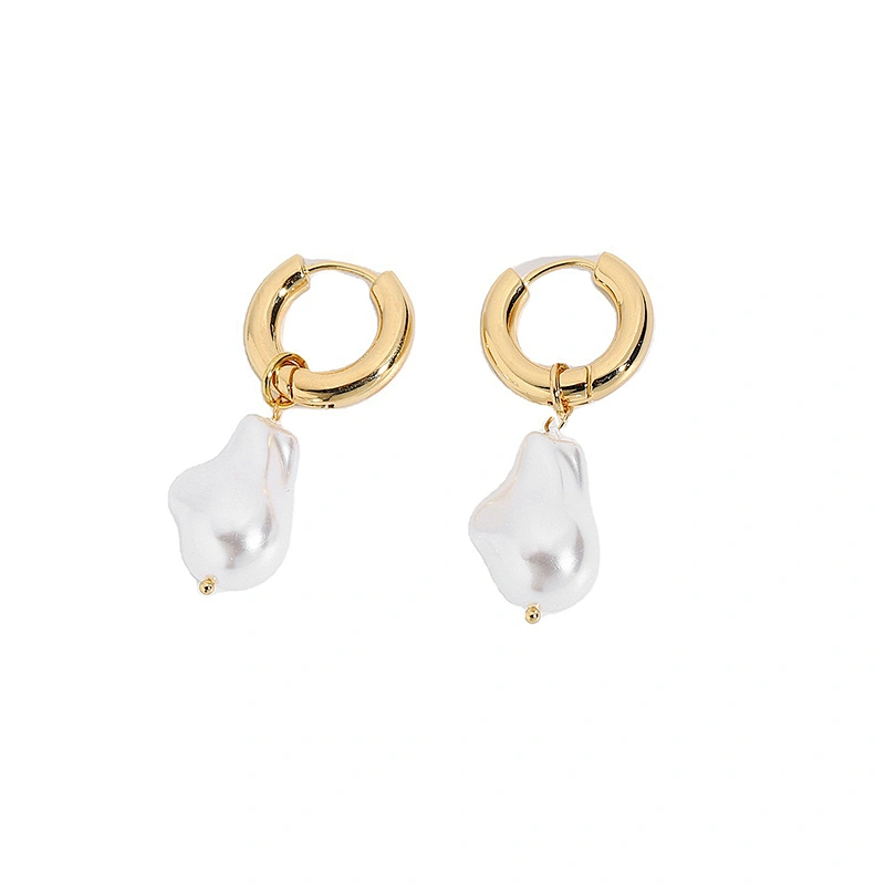Fashion Fresh Water Pearl Bead Small Hoop Earrings