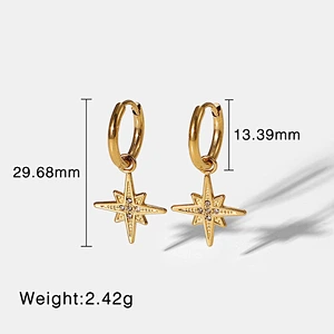 Creative Star Pendant Earrings Zircon Pendant Earrings Women