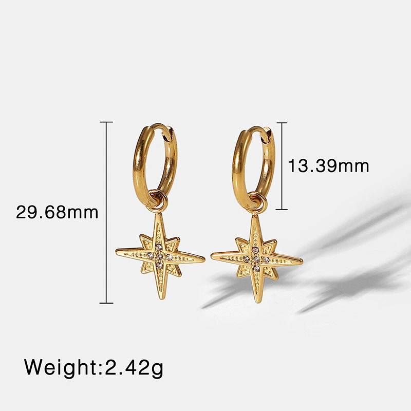 Creative Star Pendant Earrings Zircon Pendant Earrings Women