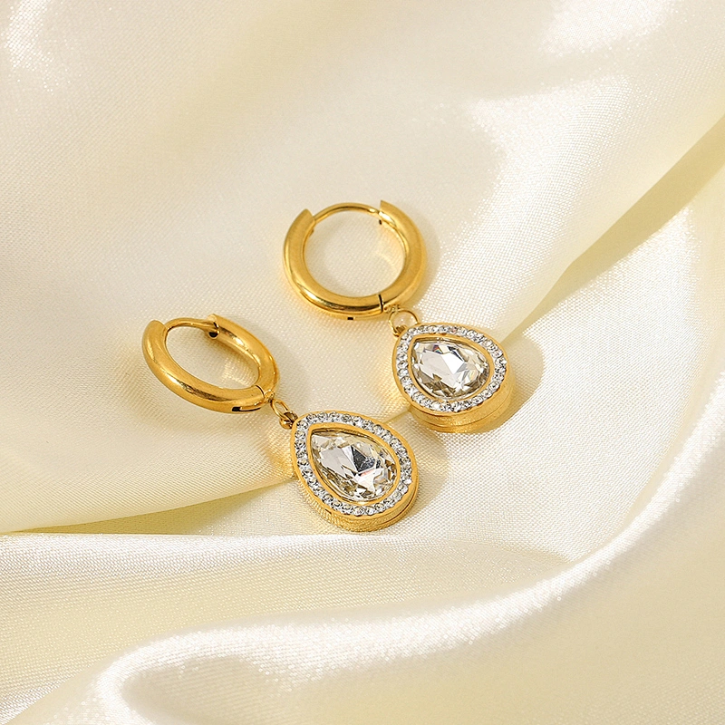Fashion Metal Jewelry Zircon Hoop Earrings Charm Women