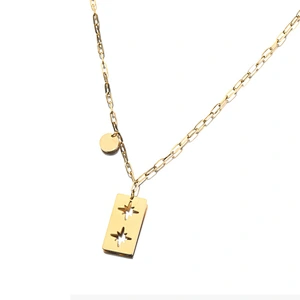 Trend Double Hollow Star Pendant Necklace Customize