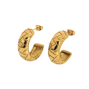 Metal Rhombus Earrings Stainless Steel Vintage Stud Earrings