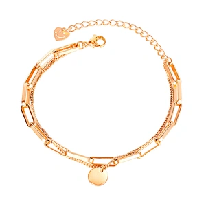 Stainless Steel Smiley Face Double Layer Bracelet Custom
