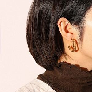 Popular Geometric Stainless Steel Twist Earrings Jewelry