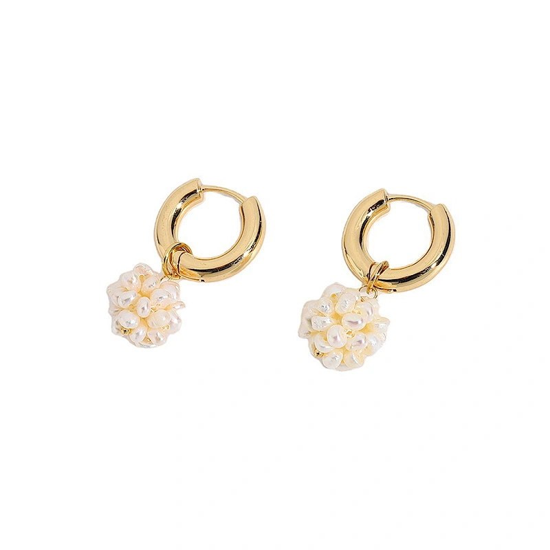 Small Pearls Strung Earring Fashion Small Hoop Earrings
