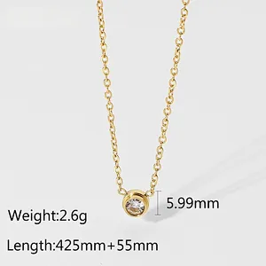 Simple Cz Diamond Small Pendant Women Necklace Custom