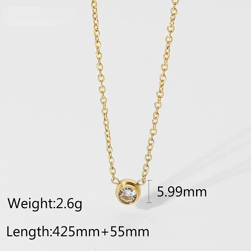 Simple Cz Diamond Small Pendant Women Necklace Custom