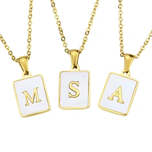 Letter And Natural Shell Necklace Customize