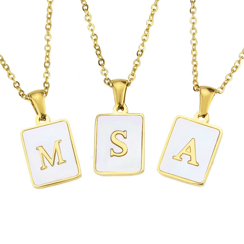Letter And Natural Shell Necklace Customize