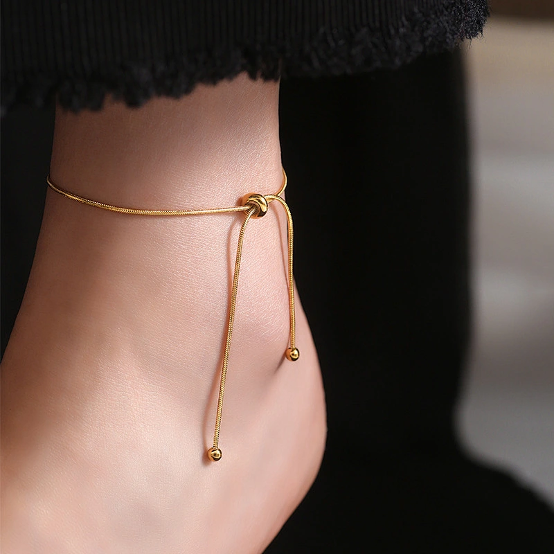 Basic Snake Chain Adjustable Anklet Bracelet Stainless Steel